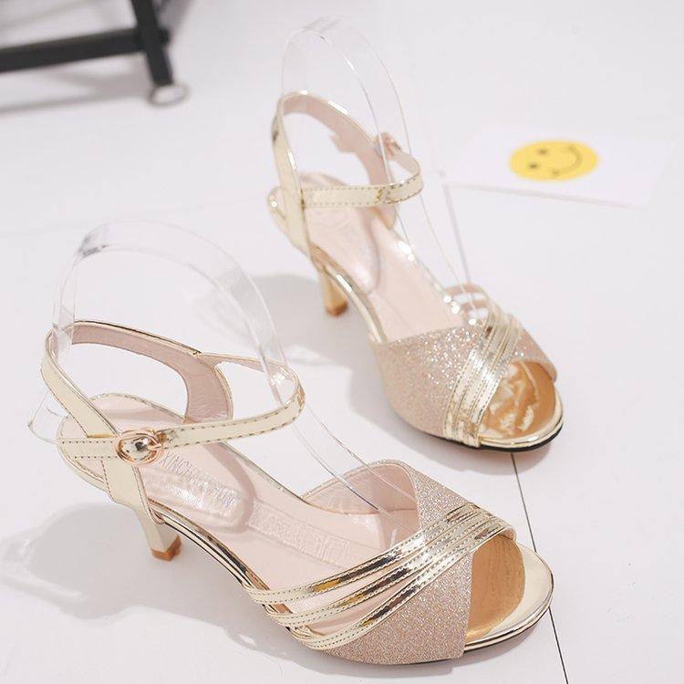 Women Sandals 2020 Summer Shoes Woman Dress Shoes Bling Weddging Shoes Silver High Heels Pumps Ladies Shoes zapatos mujer 7217 - shopwomanstore