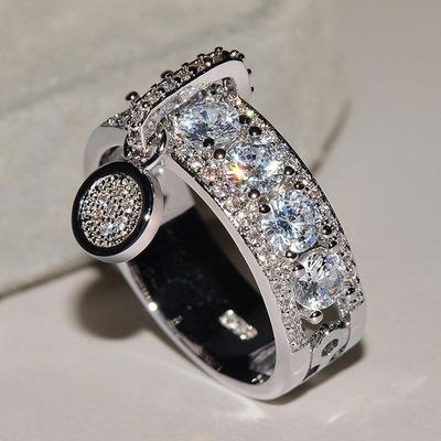 White Zircon Rose Gold Filled Wedding Rings For Women Fashion - shopwomanstore