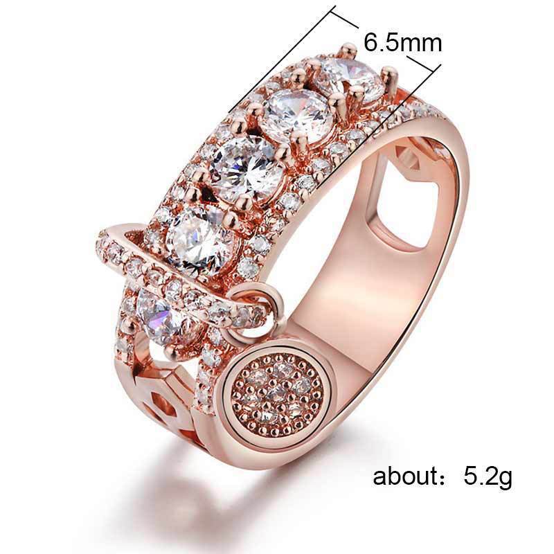 White Zircon Rose Gold Filled Wedding Rings For Women Fashion - shopwomanstore