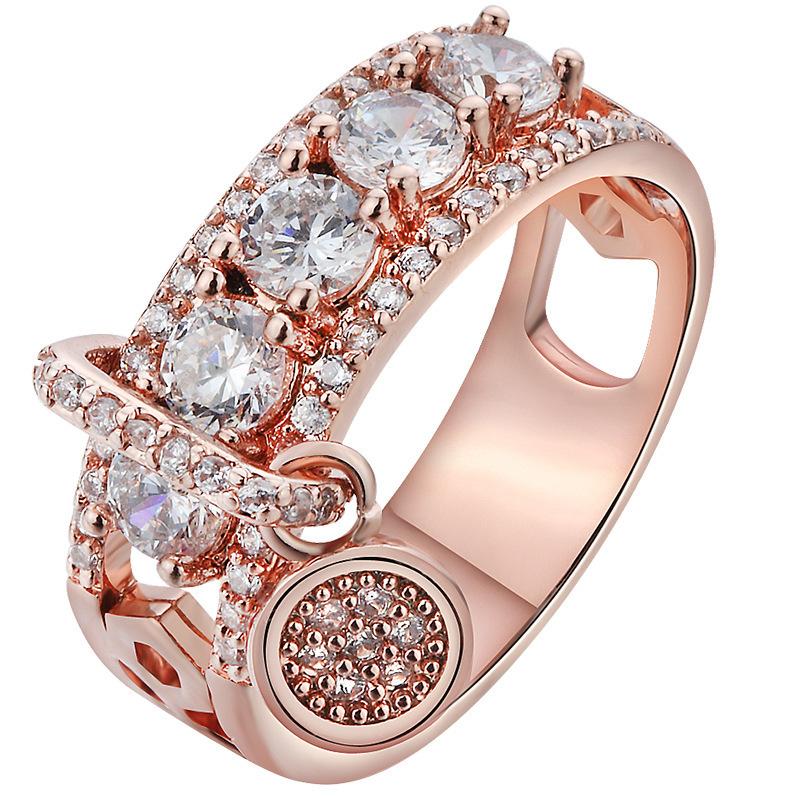 White Zircon Rose Gold Filled Wedding Rings For Women Fashion - shopwomanstore