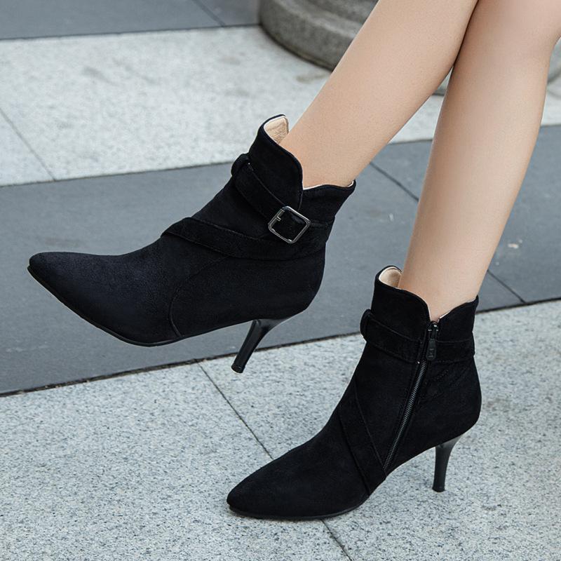 Women  High Boots Thin High Heel Round Toe - shopwomanstore