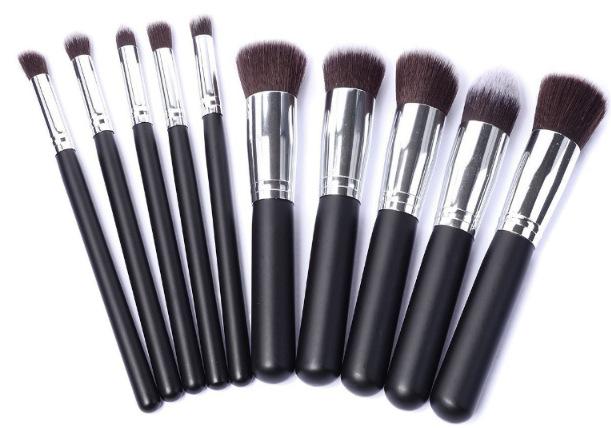 Black Makeup brushes set Professional Natura - shopwomanstore