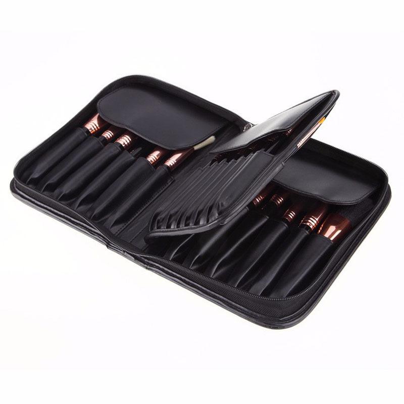 Professional Makeup Brush Set Luxury Tool Kit with PU Bag Powder Eye - shopwomanstore