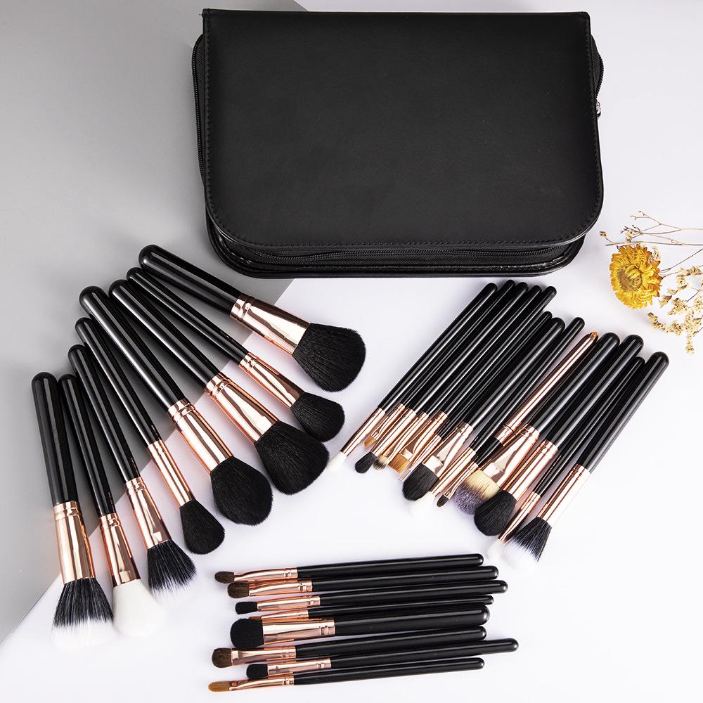 Professional Makeup Brush Set Luxury Tool Kit with PU Bag Powder Eye - shopwomanstore