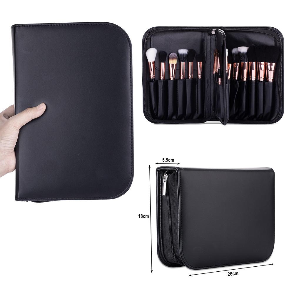 Professional Makeup Brush Set Luxury Tool Kit with PU Bag Powder Eye - shopwomanstore