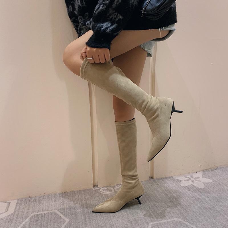 Heel Ankle Boots for Women Pointed Toe Winter Shoes - shopwomanstore