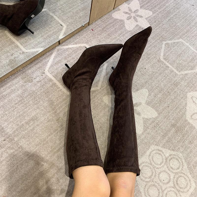 Heel Ankle Boots for Women Pointed Toe Winter Shoes - shopwomanstore