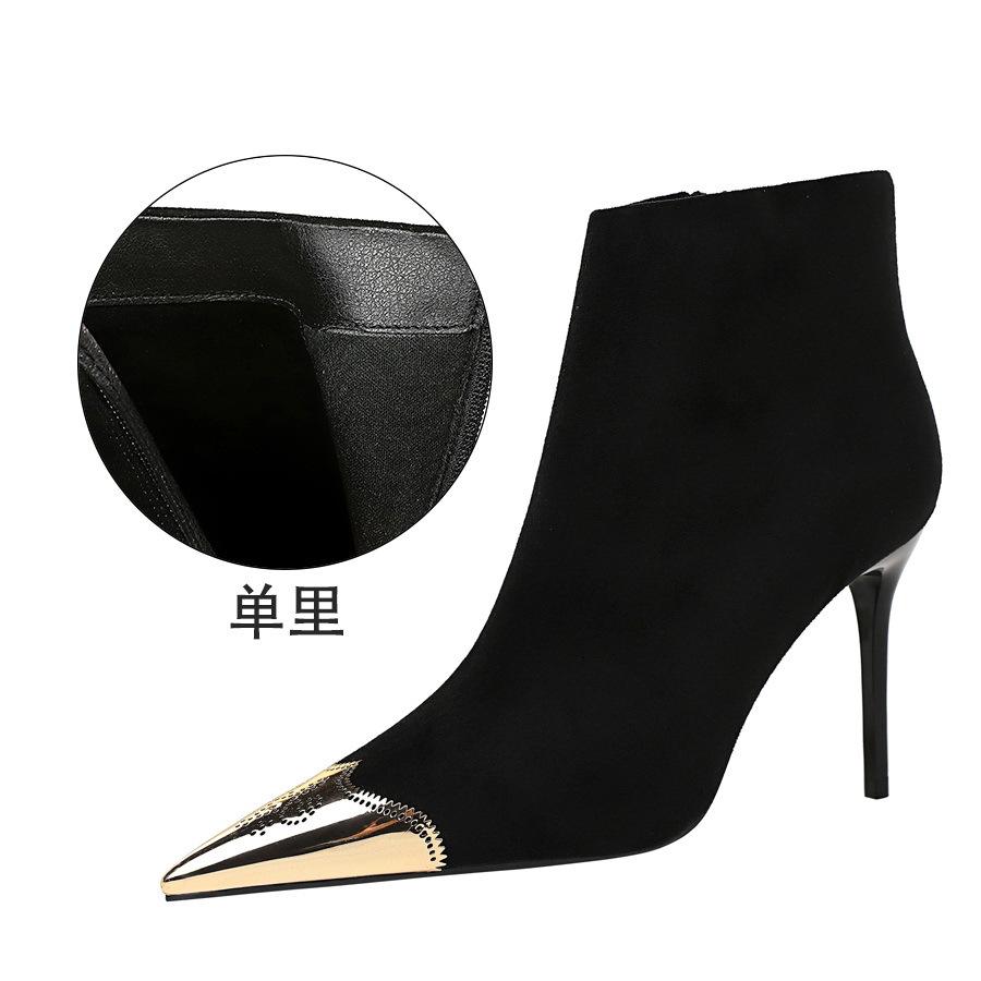 Sexy Ankle Boots Lapel Front Open Stilettos - shopwomanstore