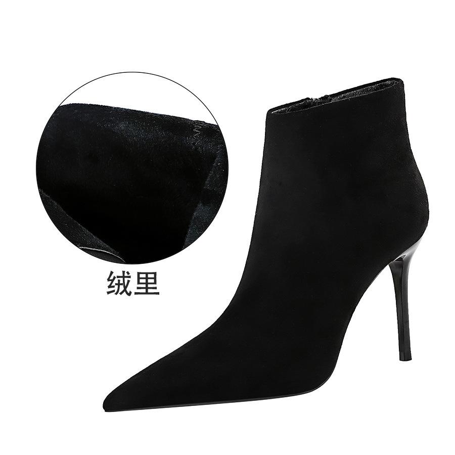 Sexy Ankle Boots Lapel Front Open Stilettos - shopwomanstore