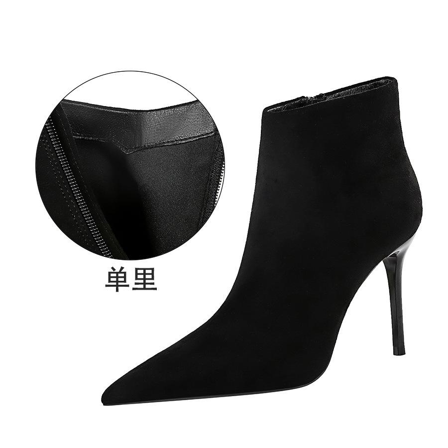 Sexy Ankle Boots Lapel Front Open Stilettos - shopwomanstore