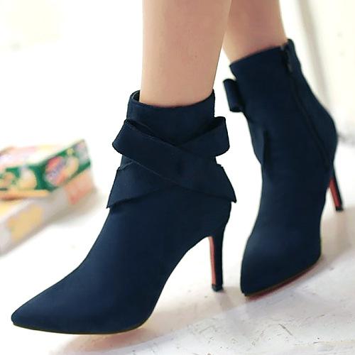 Women's Lace up Boots Pointy Toe  Heel Bootieses - shopwomanstore