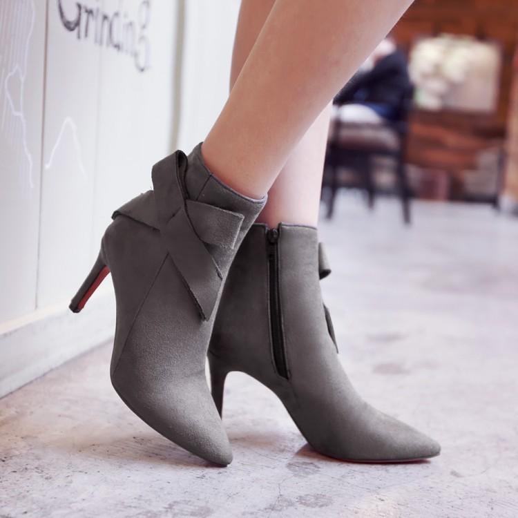 Women's Lace up Boots Pointy Toe  Heel Bootieses - shopwomanstore