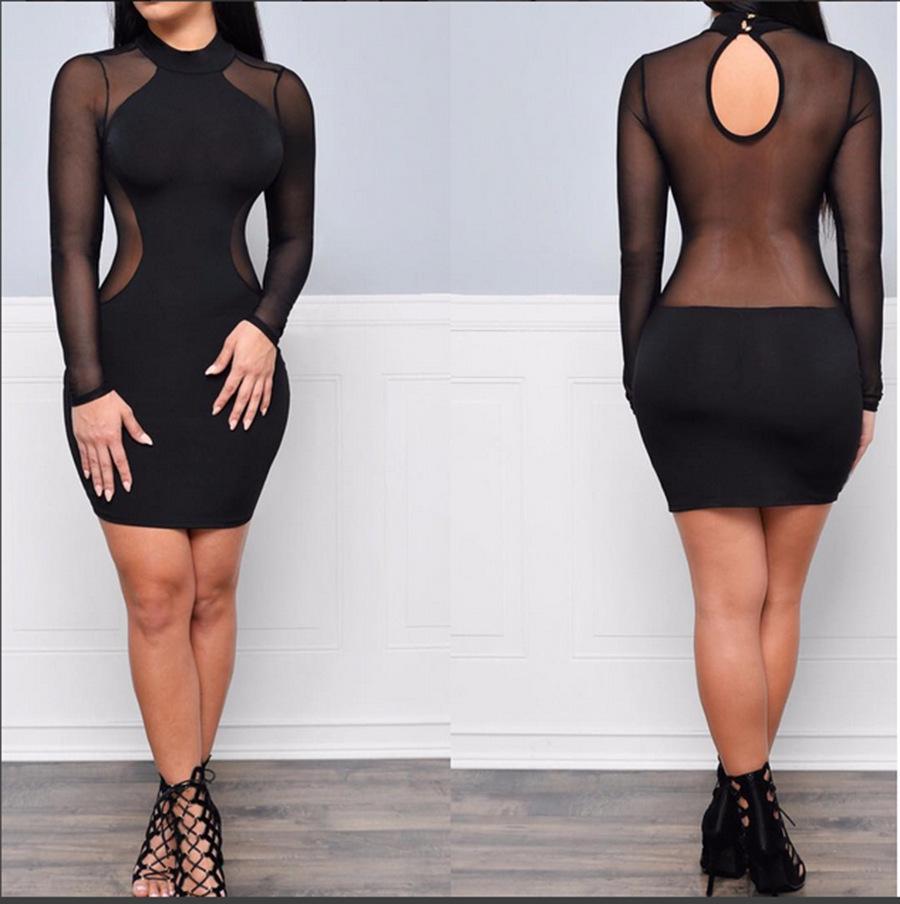 Long Sleeve Evening Party Clubwear Sexy club style Mini Dress - shopwomanstore